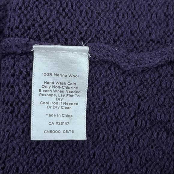 Talbots Womens Merino Wool Knit Blazer Cardigan Size M Royal Purple Academia - Picture 8 of 8